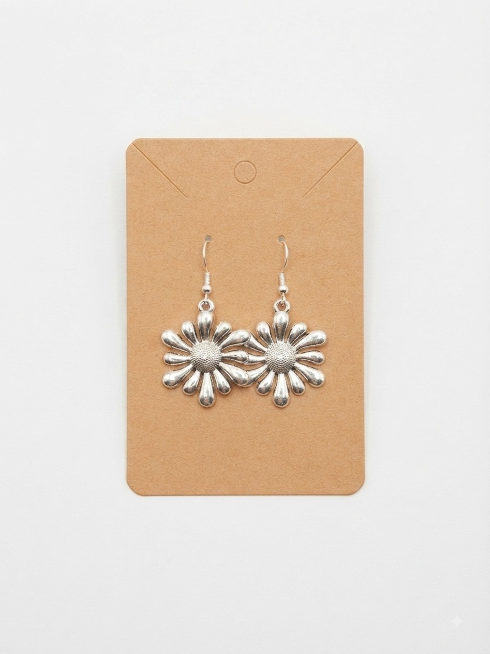 Vintage 925 Sterling Silver Daisy Drop Earrings - Floral Dangle Earrings